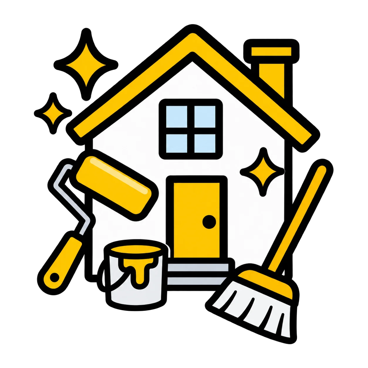 Pictogramme remise en état appartement ou maison IDF